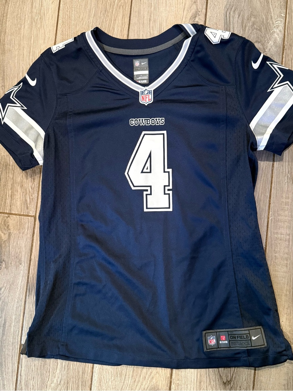 NFL Cowboys Women's Navy Blue #4 Jersey